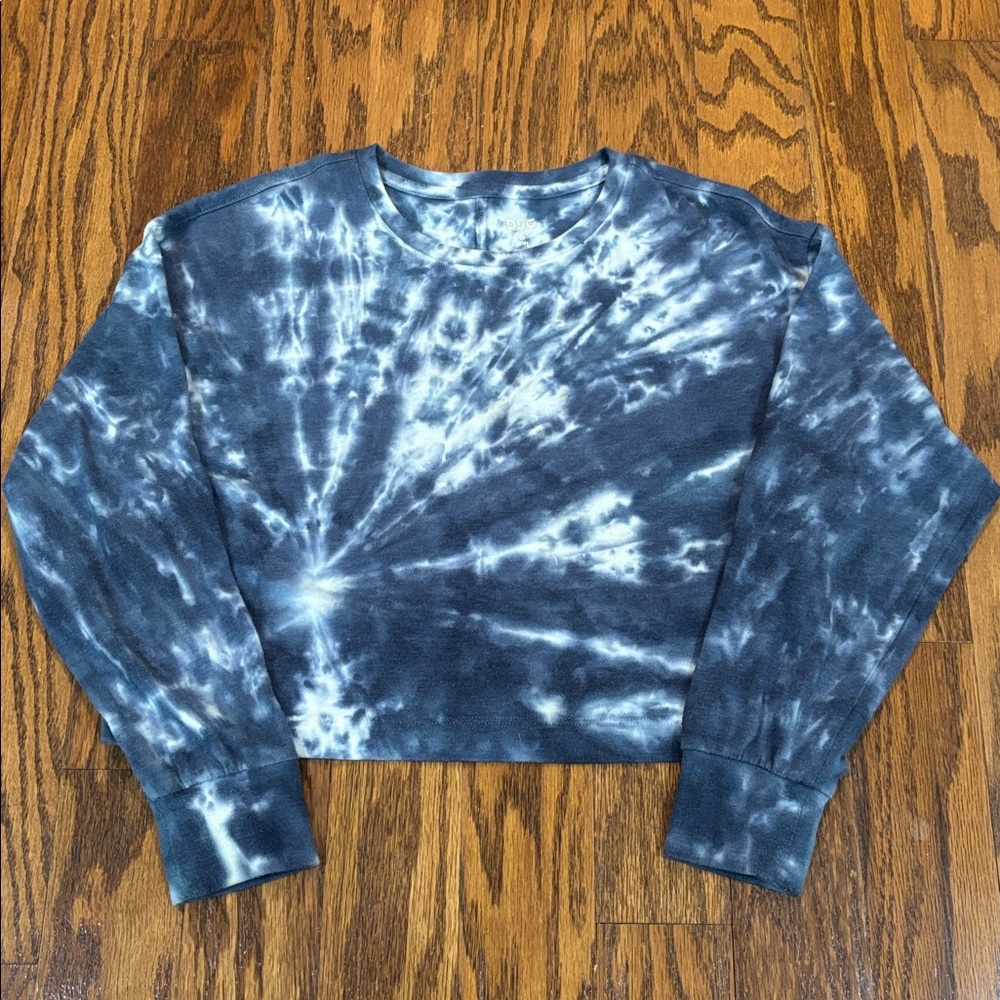 DSG, Long Sleeve Crewneck Pullover, Tie-dye Blue, Size S (8-9)